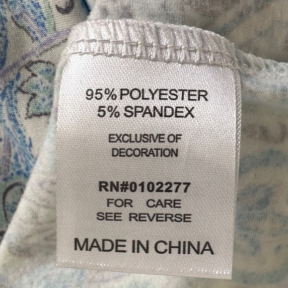 Body Touch Lingerie Classic Pajama Set Paisley Print Blue White Size Large NEW - Picture 7 of 7